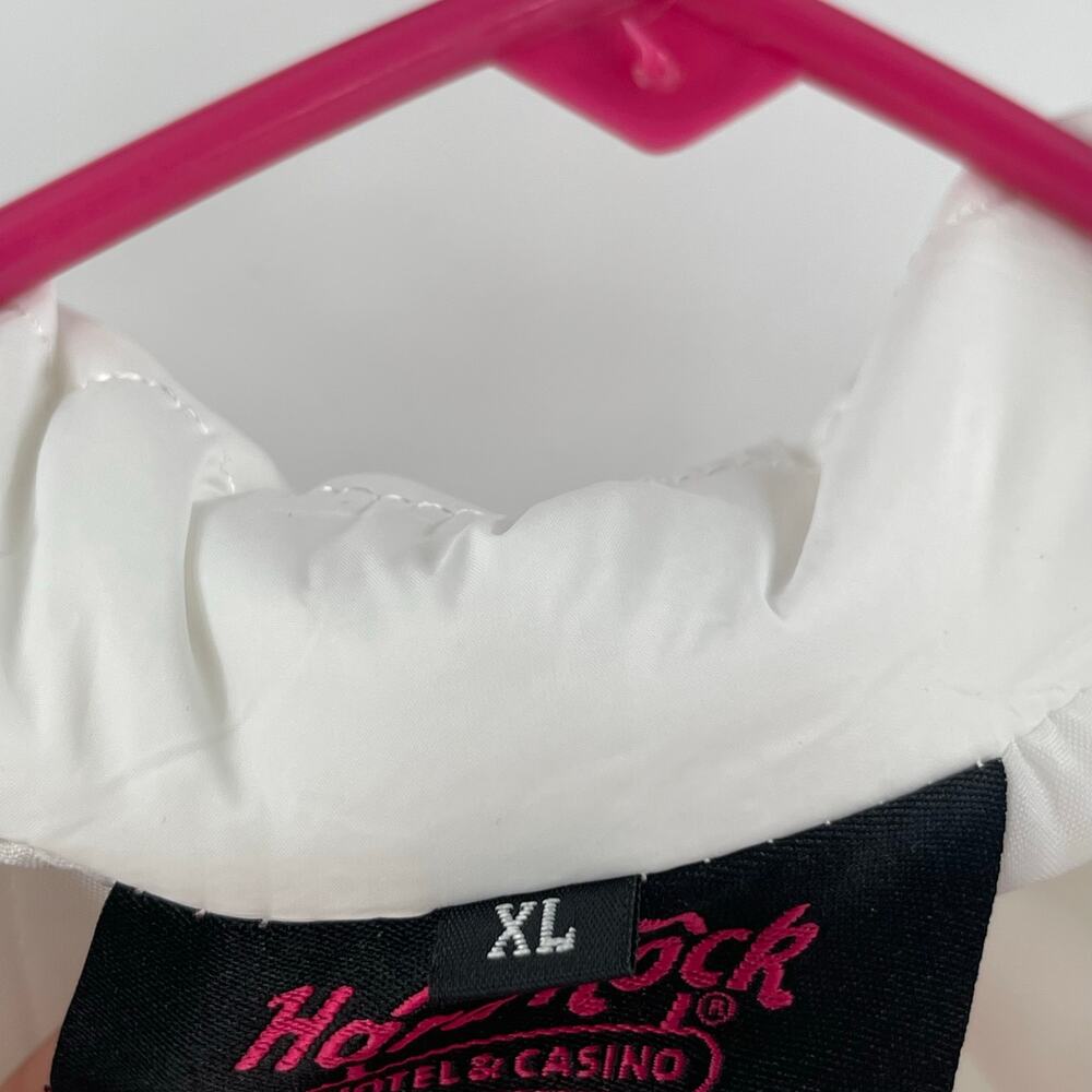 HARD ROCK HOTEL & CASINO SIOUX CITY Puff Jacket SZ Extra Large White Pink NWT - Picture 5 of 10